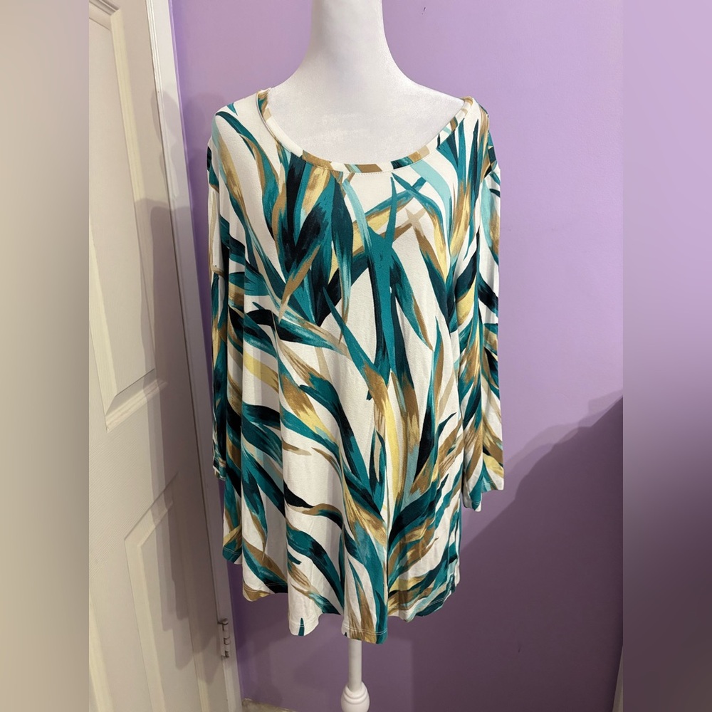 JM Collection Patterned Blouse